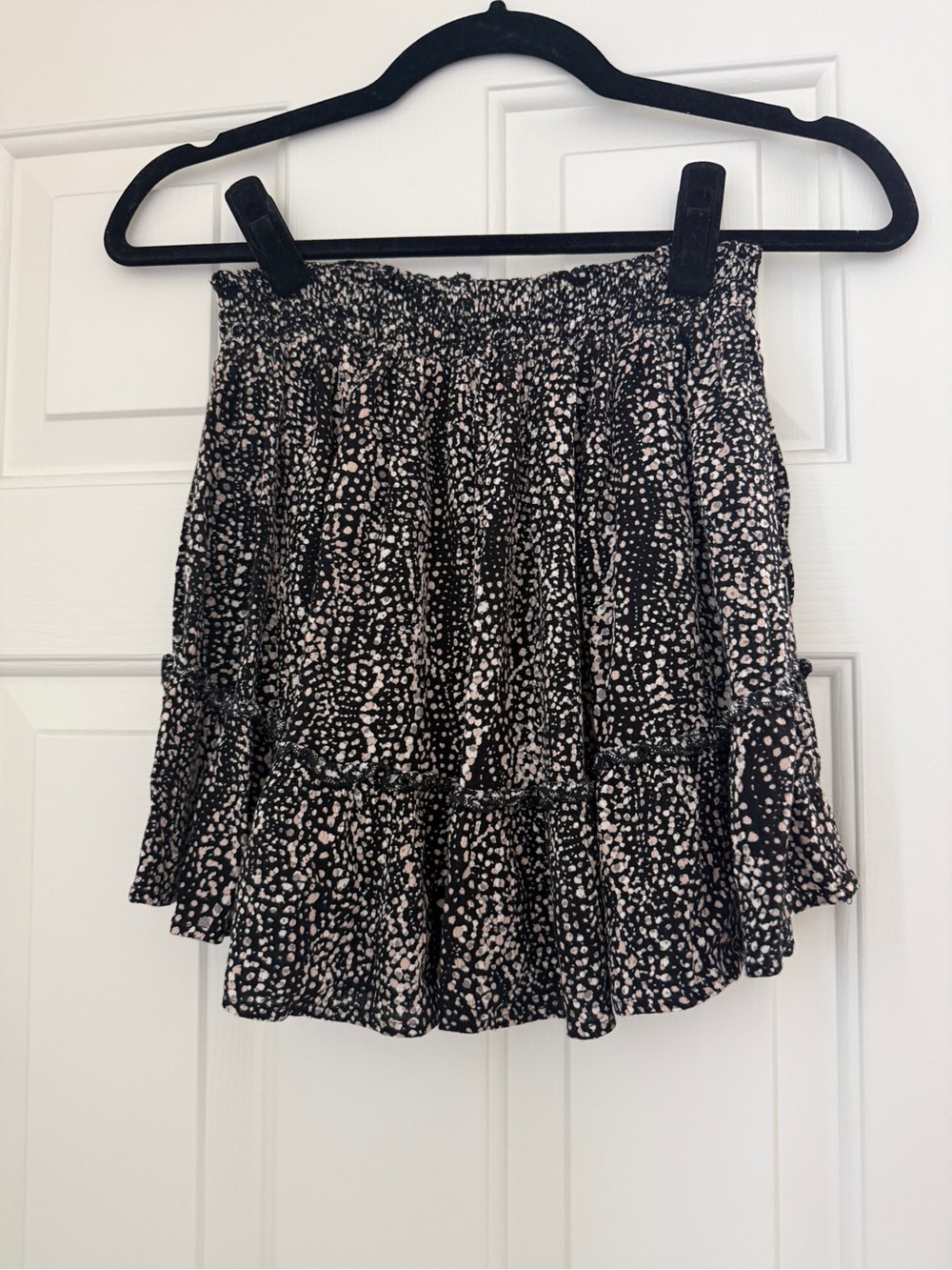 Z Supply Lightweight Tiered Black & White Printed Mini Skirt